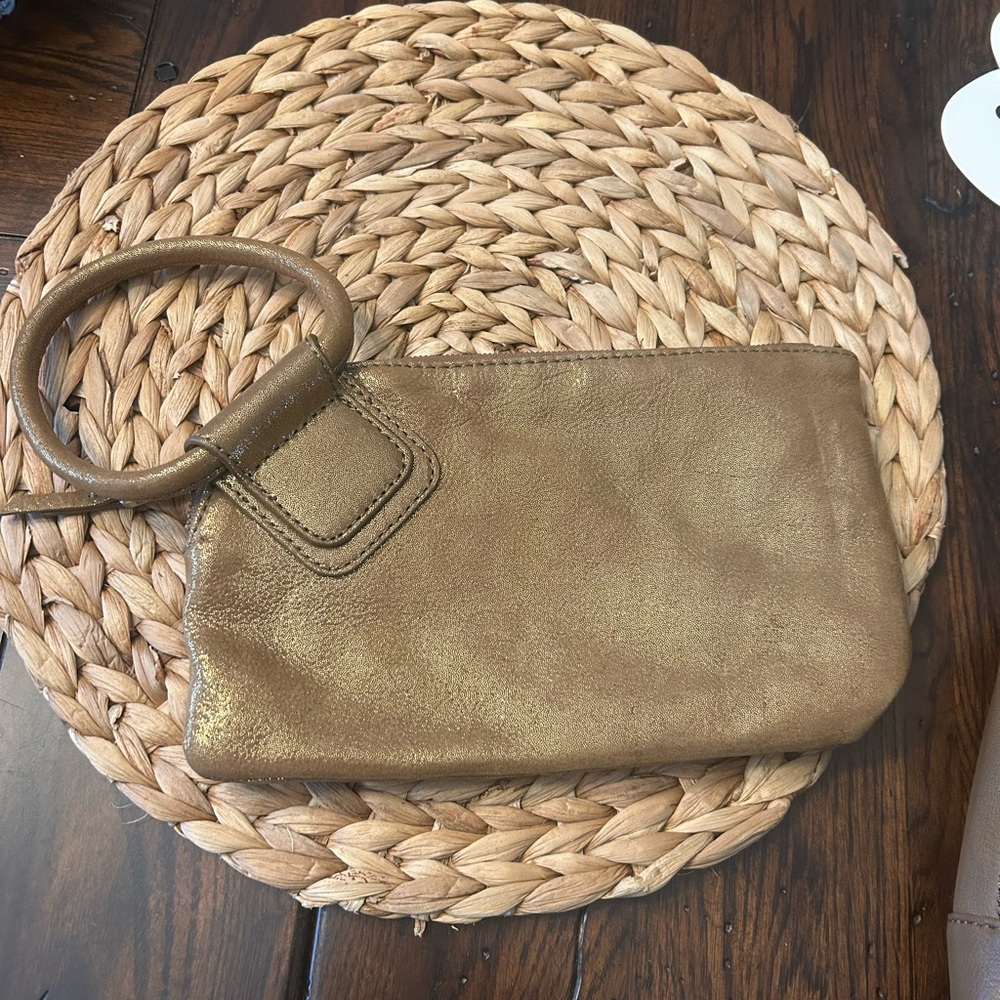 HOBO Gold Clutch with Wristlet